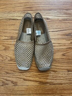 H&M Women's Woven Espadrille Flats in Light Tan
